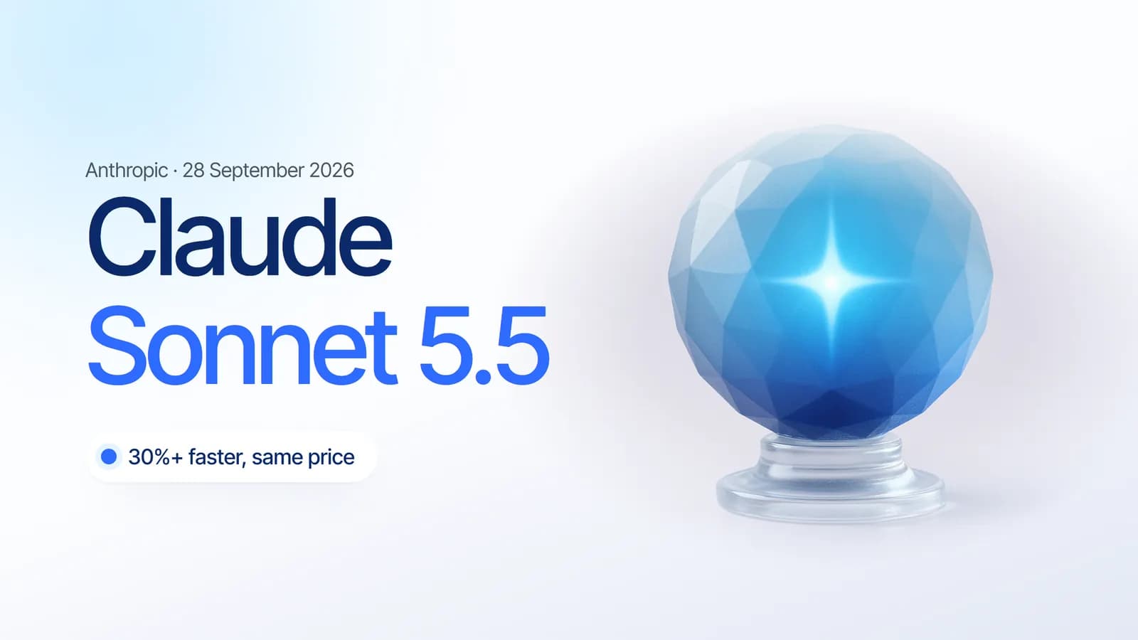 Claude Sonnet 5.5 cover: a glass orb with a glowing spark