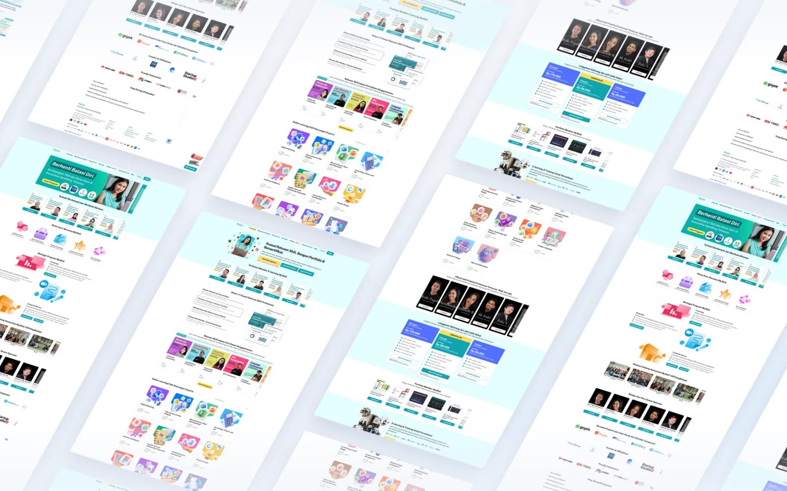 MySkill learning platform screens