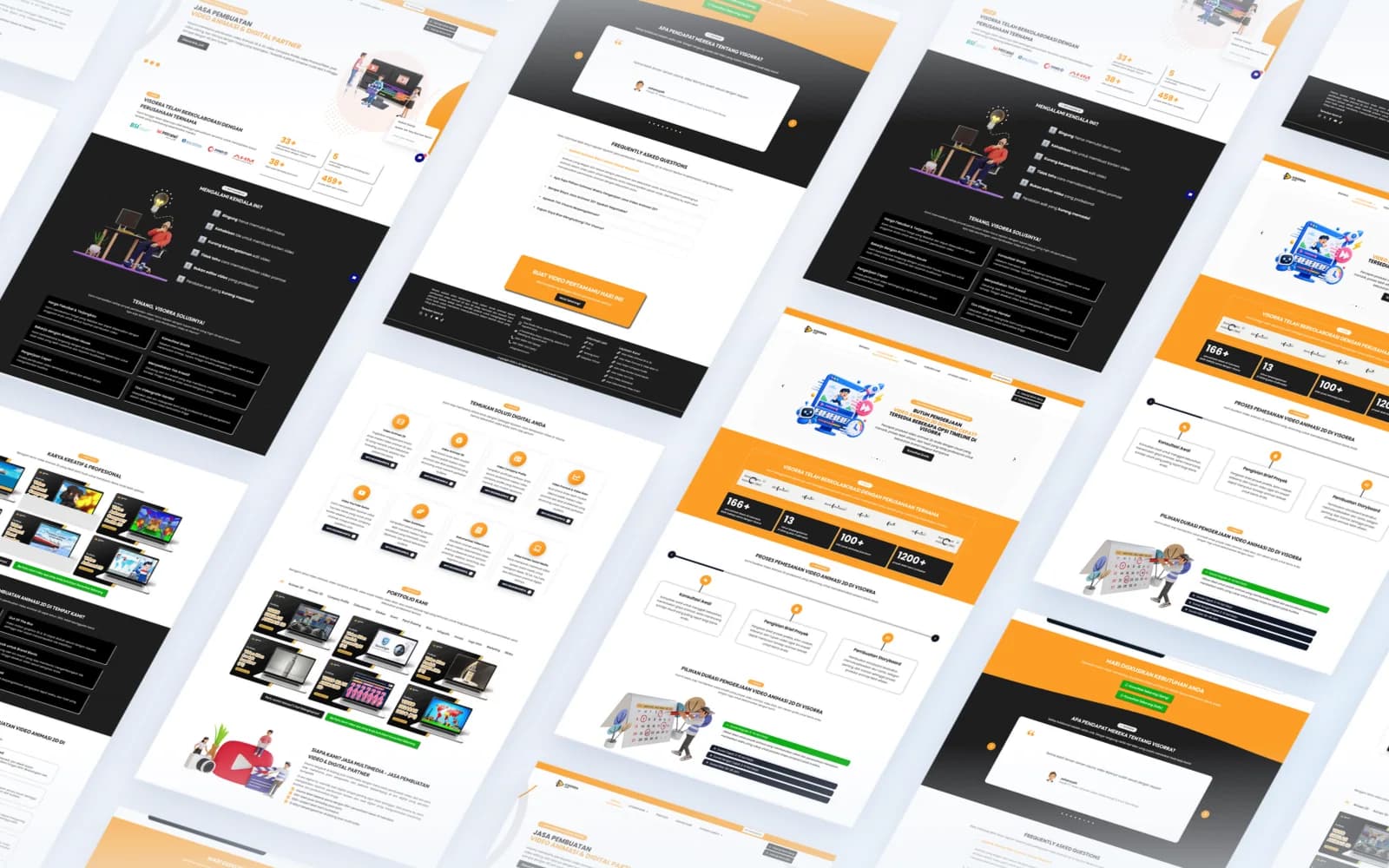 Visorra animation studio website screens